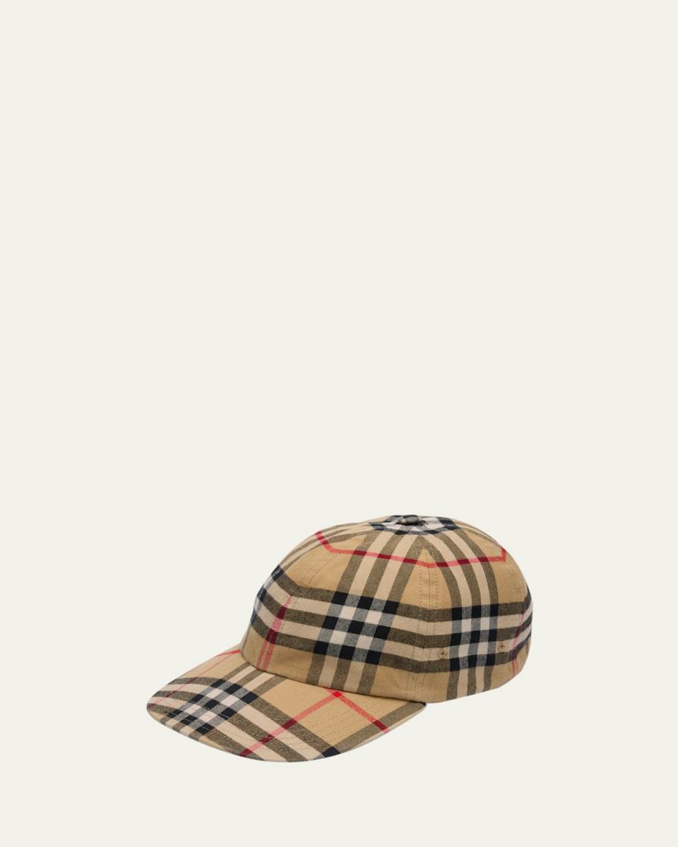 Men's Vintage Check Cotton Baseball Cap